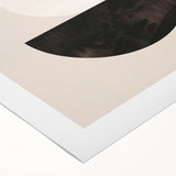 Abstract minimalist design wall art on rolled canvas, featuring soft pastel colors and geometric shapes, ideal for modern home decor. Packaged in protective cardboard tube.