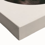 Close-up of a stretched canvas featuring an abstract minimalist design in earthy tones, ideal for modern home decor or art collection. Textured surface enhances visual appeal.