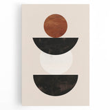 Abstract minimalist design wall art collection featuring a stretched canvas with muted colors and geometric patterns, ideal for modern home decor.