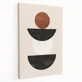 Abstract minimalist wall art design featuring a stretched canvas with soft earthy tones and geometric shapes, showcasing a modern aesthetic perfect for contemporary decor.