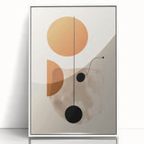 Framed abstract minimalist wall art featuring a white background with gentle geometric shapes, ideal for modern decor. Perfect for enhancing contemporary interiors.