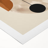 Abstract minimalist design wall art on rolled canvas showcasing a blend of soft earth tones and geometric shapes, perfect for modern decor.