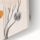 Close-up of an abstract minimalist wall art piece featuring a blend of soft colors and geometric shapes, showcasing a modern aesthetic perfect for contemporary decor.