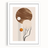 Abstract minimalist wall art collection featuring a framed design with a white mat, showcasing a contemporary aesthetic ideal for modern home decor.