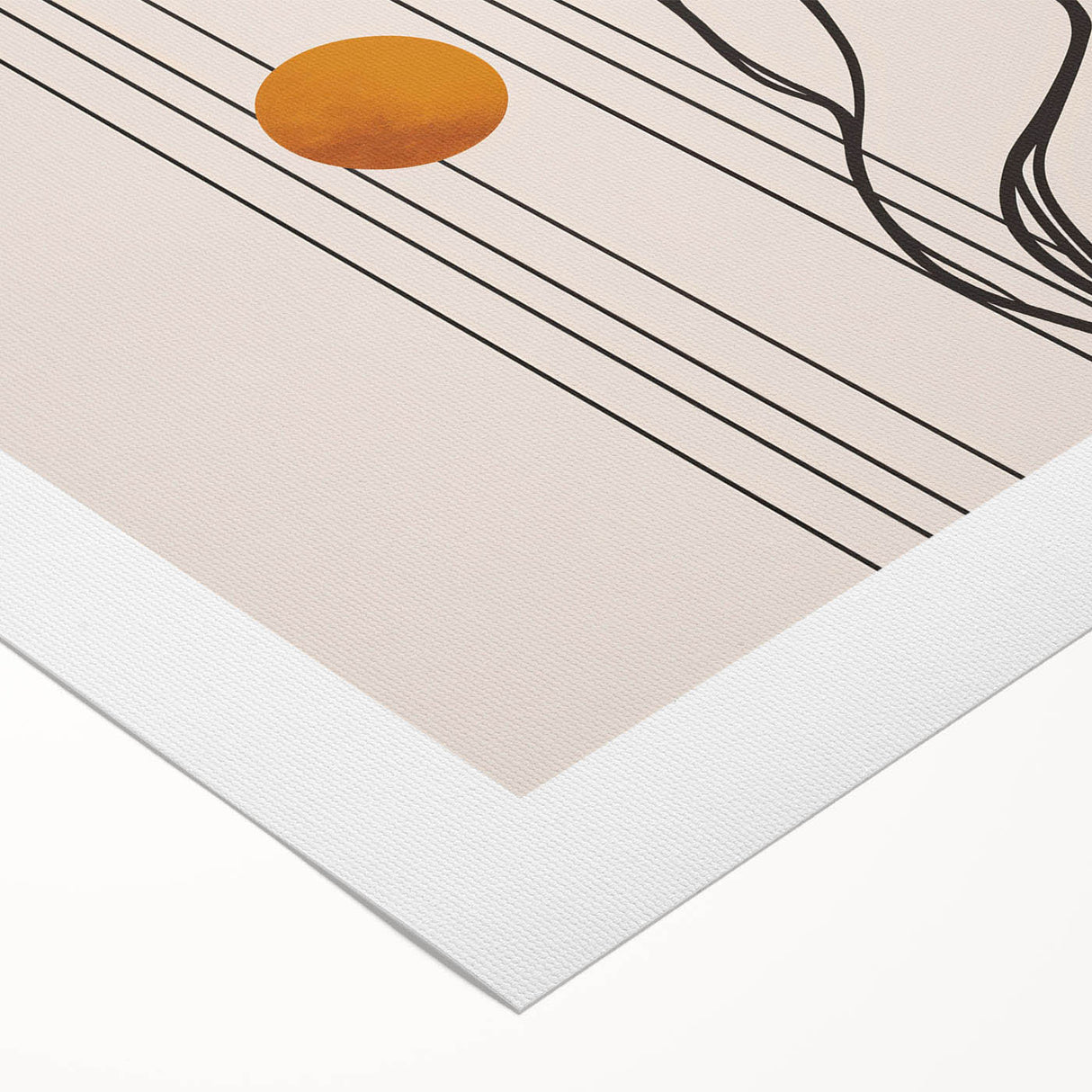 Abstract minimalist wall art design featuring soft pastel colors and geometric shapes on rolled canvas, ideal for modern home decor and artistic expression.
