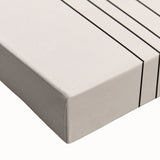 Close-up of an abstract minimalist design stretched canvas wall art piece showcasing muted tones and geometric shapes, ideal for modern decor.