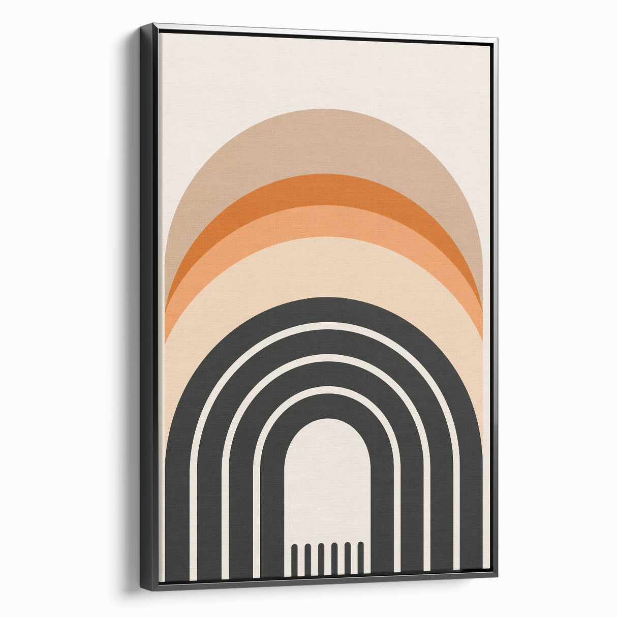 Framed abstract minimalist wall art design showcasing a sophisticated black color palette, displayed from a side view, perfect for modern home decor.