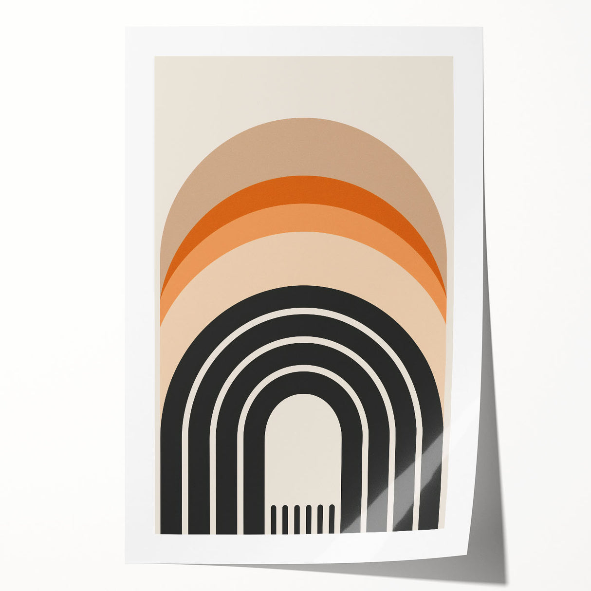 Abstract minimalist wall art print showcasing a blend of soft pastel colors and geometric shapes, rolled for easy shipping and display. Perfect for modern decor.