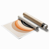 Abstract minimalist wall art print showcasing a dynamic blend of soft pastel colors and geometric shapes, rolled and ready for framing, emphasizing modern interior decor.