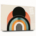 Abstract minimalist design wall art collection displayed from a side view, featuring acrylic glass and decorative pins, ideal for modern decor enthusiasts.