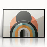 Framed abstract minimalist wall art design in black, showcasing geometric shapes and lines, perfect for modern home decor and stylish interiors.