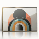Framed abstract minimalist wall art design featuring a gold-accented acrylic front, showcasing a sleek and modern aesthetic suitable for contemporary decor.