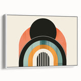 Abstract minimalist wall art collection featuring a framed canvas with a predominantly white background and subtle geometric designs, showcasing modern decor aesthetics. The artwork emphasizes clean lines and a serene color palette, ideal for contemporary living spaces.