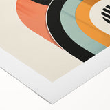 Abstract minimalist wall art collection rolled canvas showcasing muted earth tones and geometric shapes, perfect for modern home decor or office styling.