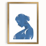 Elegant abstract minimalist wall art featuring a gold frame and mat, showcasing soft tones and geometric shapes for modern decor.