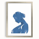 Abstract minimalist wall art collection featuring a sleek silver frame and mat, showcasing contemporary design elements and elegant simplicity.