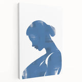 Abstract minimalist wall art design on stretched canvas, showcasing soft pastel colors and geometric shapes, ideal for modern home decor.