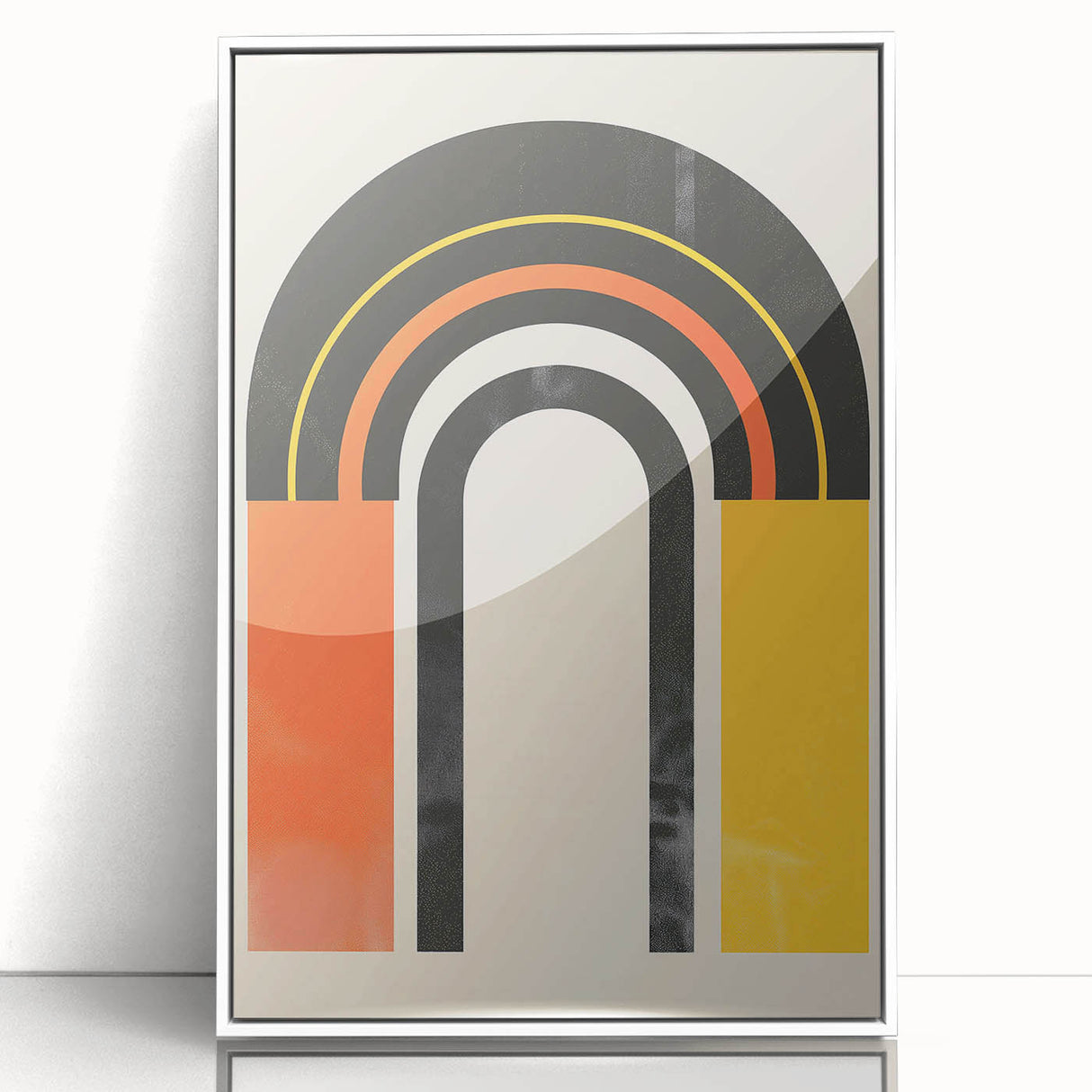 Framed acrylic wall art from the Abstract Minimalist Design 170 collection, showcasing a sleek white border and modern aesthetic, perfect for contemporary decor.