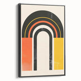Framed canvas wall art showcasing an abstract minimalist design in black, displayed in a stylish side view against a neutral background, perfect for modern decor.