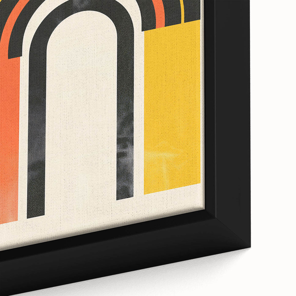 Close-up of a framed canvas from the Abstract Minimalist Design 170 wall art collection, showcasing soft tones and geometric shapes, ideal for modern decor.
