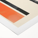 Abstract minimalist wall art design featuring soft, muted colors and geometric shapes, displayed on a rolled canvas, ideal for modern home decor.