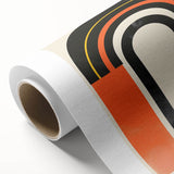 Minimalist abstract wall art design printed on rolled canvas, showcasing soft pastel colors and geometric shapes, ideal for modern home decor and artistic ambiance.