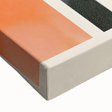 Close-up of a stretched canvas displaying an abstract minimalist design in soothing pastel colors, ideal for modern home decor and wall art collection.