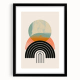 Minimalist black-framed wall art featuring an abstract design with soft color tones, ideal for modern home decor or office spaces, adding elegance and style.