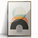 Framed abstract minimalist wall art featuring a sleek gold acrylic design, perfect for modern decor. Ideal for adding elegance to living spaces or offices.