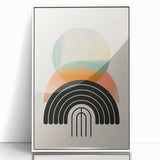 Framed minimalist wall art featuring an abstract design with soft hues of blue and gray, displayed against a clean white background to enhance modern decor aesthetics.