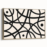 Framed abstract minimalist wall art in gold tones, showcasing a modern design with elegant lines, perfect for contemporary home decor.