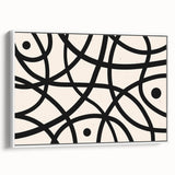 Framed abstract minimalist wall art design with a white frame, showcasing a serene landscape in soft pastel colors, perfect for modern home decor.