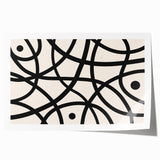 Abstract minimalist wall art featuring soft pastel colors and geometric shapes, rolled for easy shipping in a protective tube, ideal for modern decor.