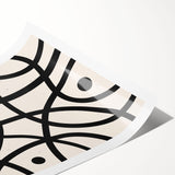 Abstract minimalist wall art print showcasing soft pastel colors and geometric shapes, rolled and ready for display, perfect for modern home decor.