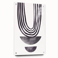 Abstract minimalist wall art collection displayed in a side view, featuring acrylic glass mounted on a sleek frame, showcasing vibrant colors and geometric patterns, ideal for modern decor.