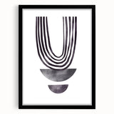Abstract minimalist wall art framed in black with a mat, showcasing a contemporary design ideal for modern decor, enhancing any living space aesthetic.