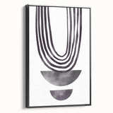Framed minimalist wall art featuring a black abstract design, displayed in a stylish side view, perfect for modern home decor and enhancing interior aesthetics.