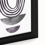 Close-up of a framed abstract minimalist wall art piece showcasing intricate designs in soft earth tones, perfect for modern home decor aesthetics.