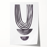 Abstract minimalist wall art featuring soft pastel colors in a rolled print format, showcasing fluid shapes and gentle lines, ideal for modern home decor.