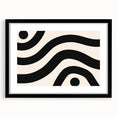 Abstract minimalist design wall art featuring a black frame and mat, showcasing a modern aesthetic ideal for contemporary home decor. Perfect for stylish living spaces, this framed artwork emphasizes simplicity and elegance.
