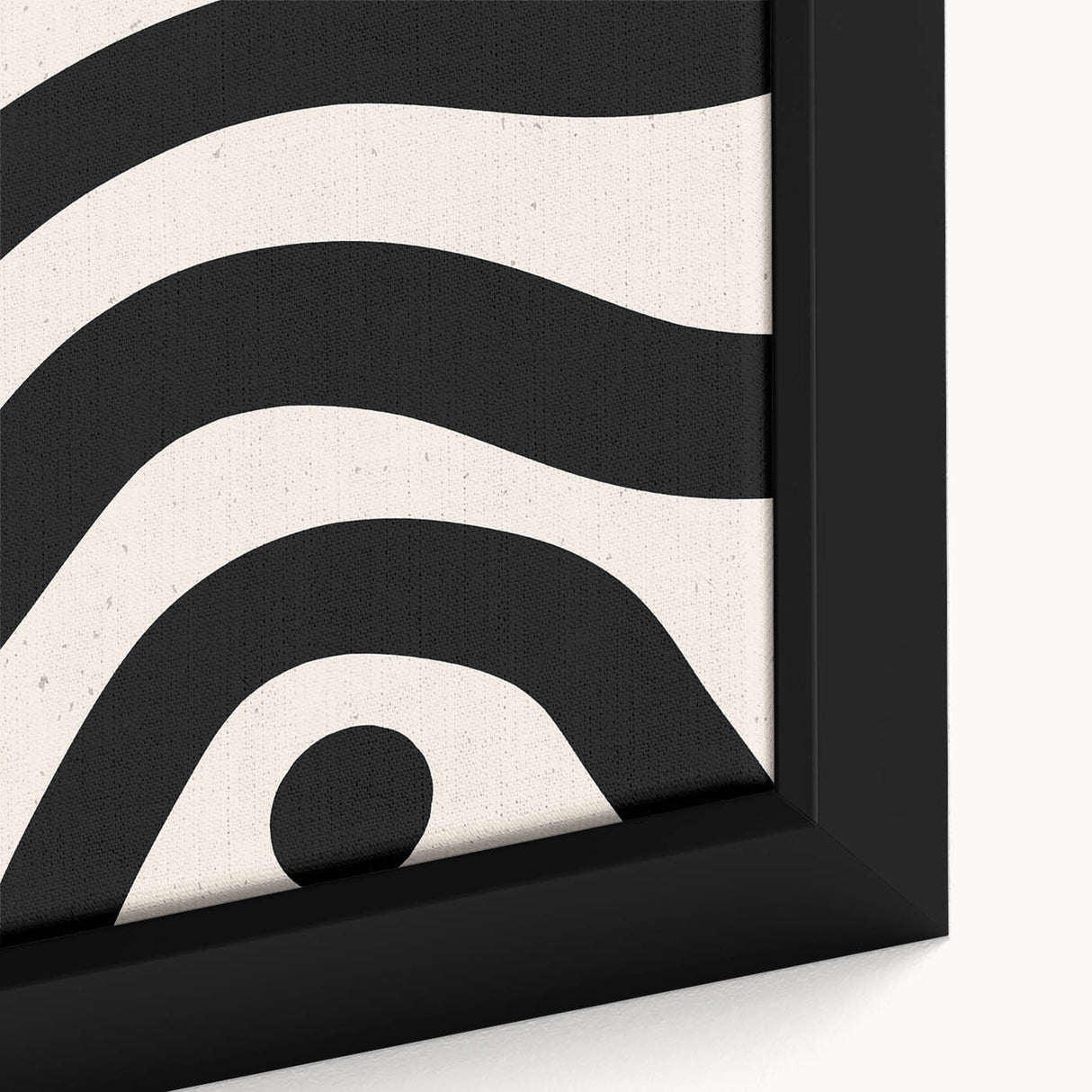 Close-up of a framed abstract minimalist wall art piece showcasing geometric shapes in soft pastel colors, designed to enhance modern home decor with elegance.