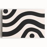 Abstract minimalist wall art on stretched canvas showcasing bold geometric shapes in soft pastel colors. Ideal for modern home decor, enhancing any living space.