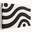 Abstract minimalist design wall art collection on stretched canvas, showcasing soft pastel colors and geometric shapes, perfect for modern home decor.