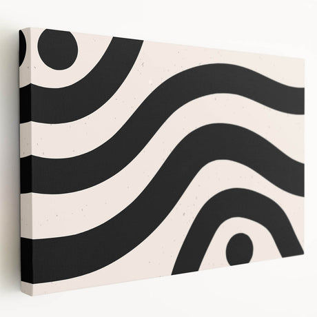 Abstract minimalist design wall art collection on stretched canvas, showcasing soft pastel colors and geometric shapes, perfect for modern home decor.