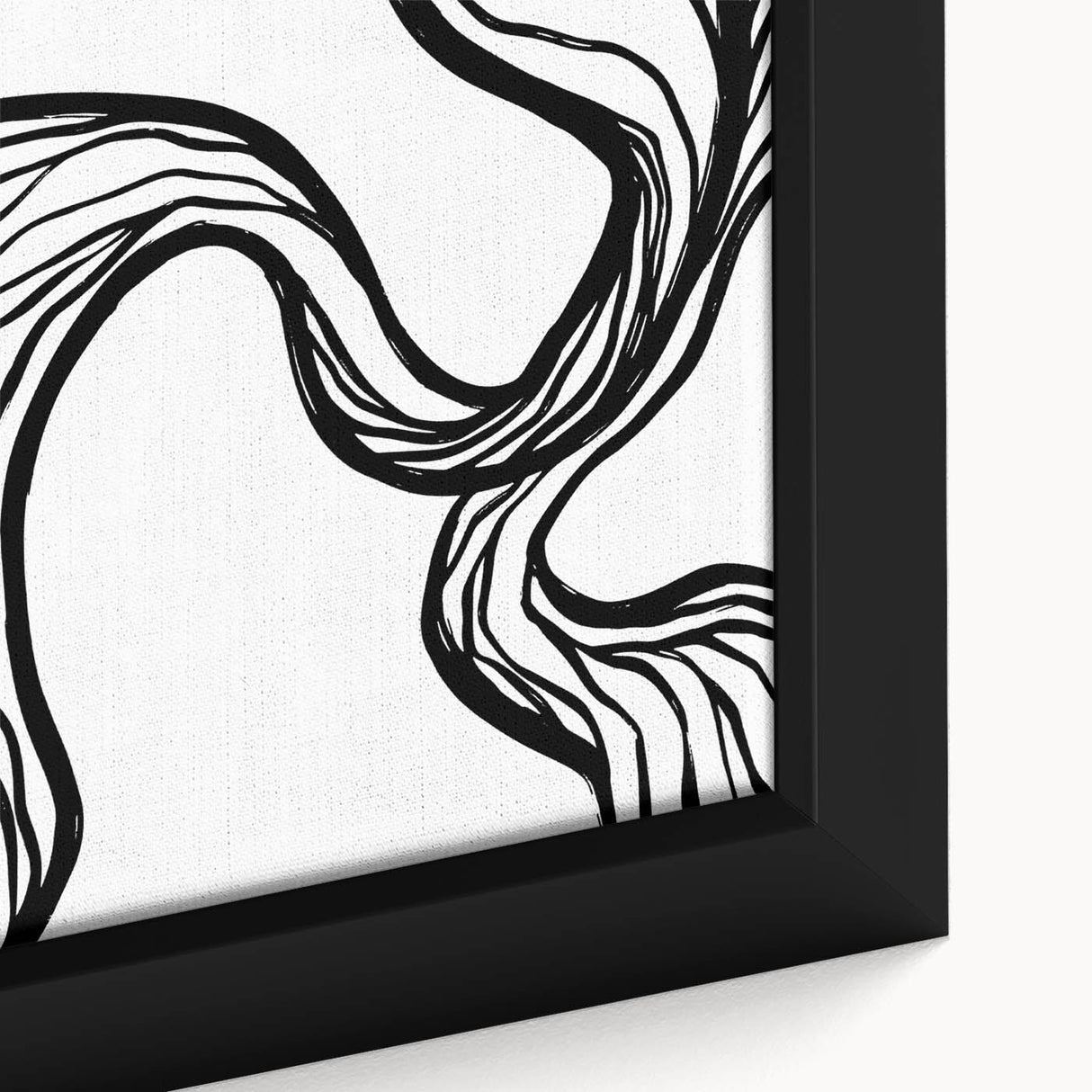 Close-up of a framed minimalist abstract wall art piece showcasing soft pastel colors and geometric shapes, perfect for modern home decor and artistic accents.