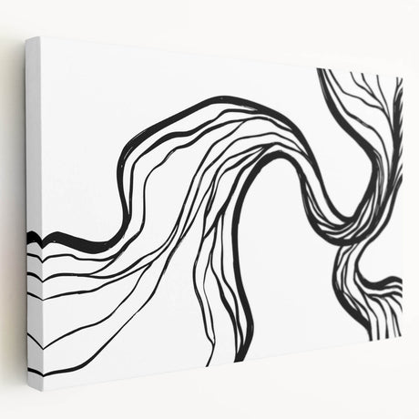 Stretched canvas wall art featuring an abstract minimalist design in soft pastel colors, showcasing a modern aesthetic ideal for contemporary home decor.