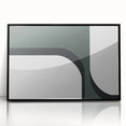 Framed abstract minimalist wall art design featuring a sleek black frame and vibrant colors, perfect for modern home decor. Ideal for creating a stylish focal point in any room.