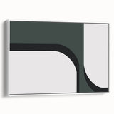Framed canvas wall art showcasing a minimalist abstract design in soft pastel colors, viewed from the side, perfect for contemporary home decor.