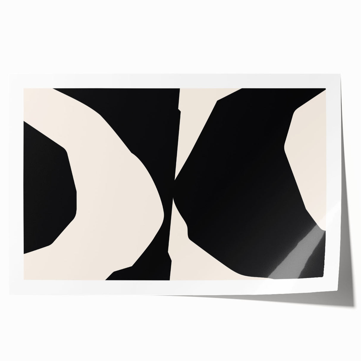 Abstract minimalist wall art print showcasing soft pastel colors and geometric shapes, elegantly rolled for easy display and shipped in a protective cardboard tube.