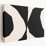 Stretched canvas wall art showcasing an abstract minimalist design in soft earth tones, featuring a side view of the artwork that highlights its texture and depth. Perfect for modern home decor enthusiasts seeking a calming aesthetic.